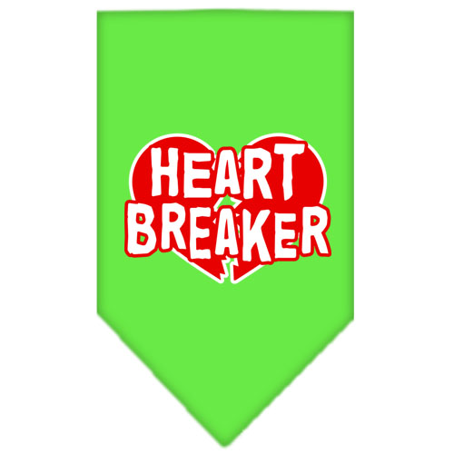 Heart Breaker Screen Print Bandana Lime Green Small